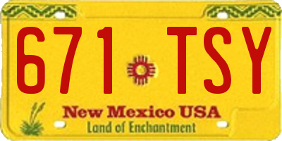 NM license plate 671TSY