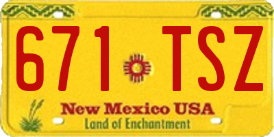 NM license plate 671TSZ