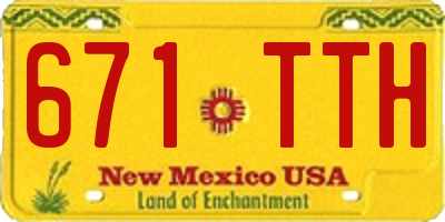 NM license plate 671TTH