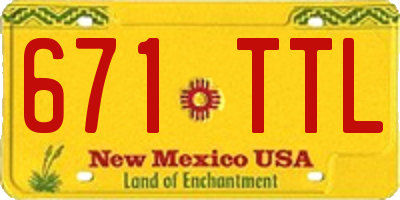 NM license plate 671TTL