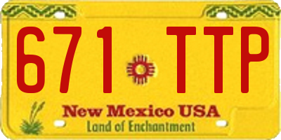 NM license plate 671TTP