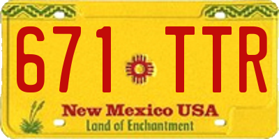NM license plate 671TTR
