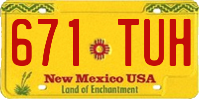 NM license plate 671TUH