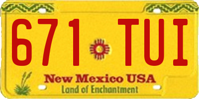 NM license plate 671TUI