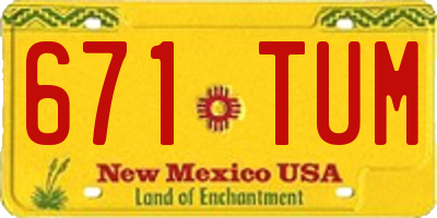 NM license plate 671TUM