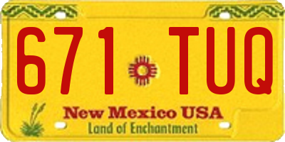 NM license plate 671TUQ