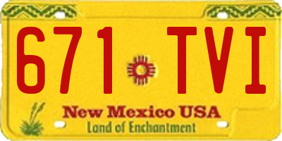 NM license plate 671TVI