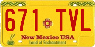 NM license plate 671TVL