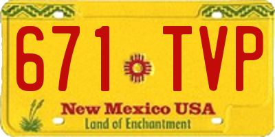 NM license plate 671TVP