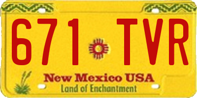 NM license plate 671TVR