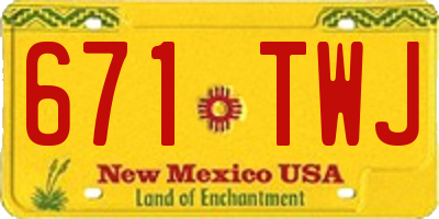 NM license plate 671TWJ