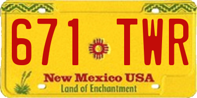 NM license plate 671TWR