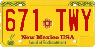 NM license plate 671TWY