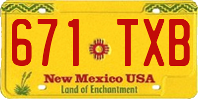 NM license plate 671TXB