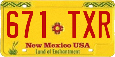 NM license plate 671TXR