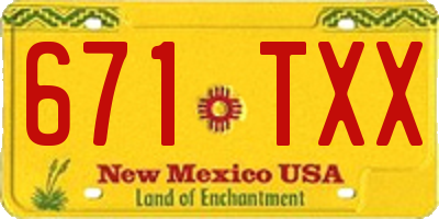 NM license plate 671TXX