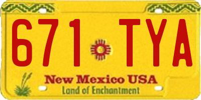 NM license plate 671TYA