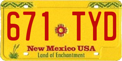 NM license plate 671TYD