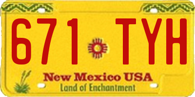 NM license plate 671TYH