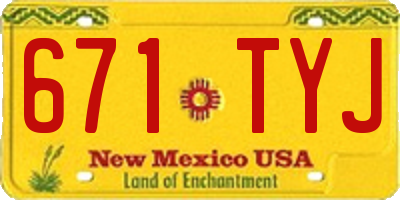 NM license plate 671TYJ