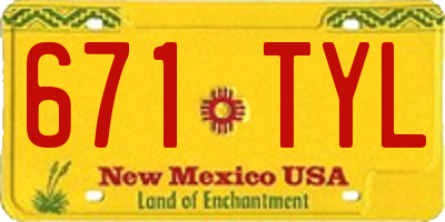 NM license plate 671TYL