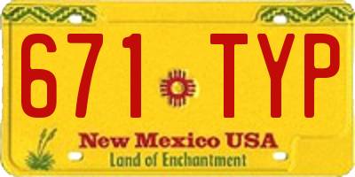 NM license plate 671TYP