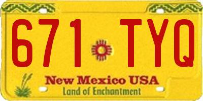 NM license plate 671TYQ