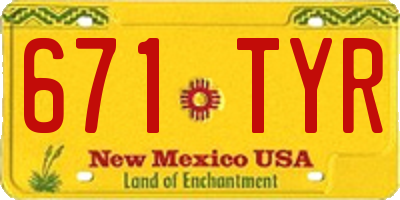 NM license plate 671TYR
