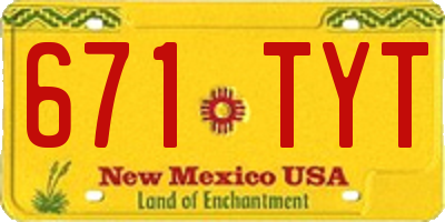 NM license plate 671TYT