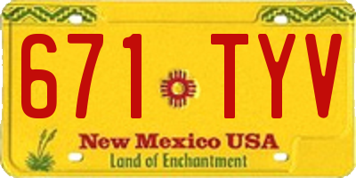 NM license plate 671TYV