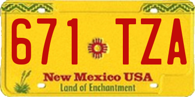 NM license plate 671TZA