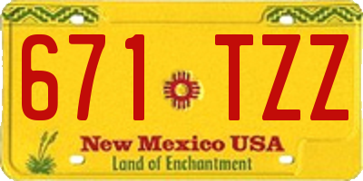NM license plate 671TZZ