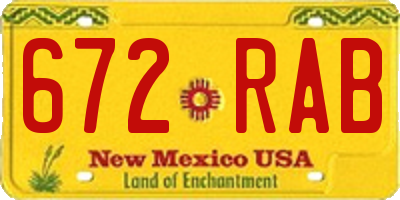 NM license plate 672RAB