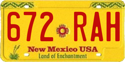 NM license plate 672RAH