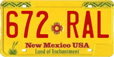 NM license plate 672RAL