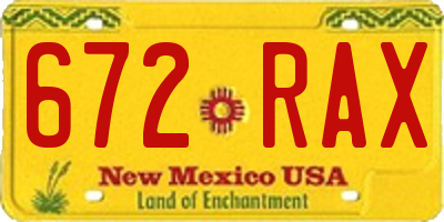 NM license plate 672RAX