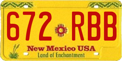NM license plate 672RBB