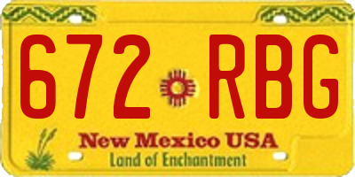 NM license plate 672RBG