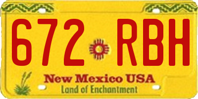 NM license plate 672RBH
