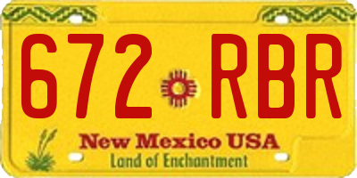 NM license plate 672RBR