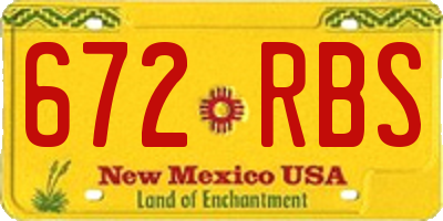 NM license plate 672RBS