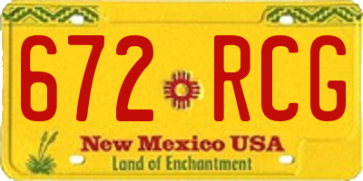 NM license plate 672RCG