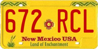 NM license plate 672RCL