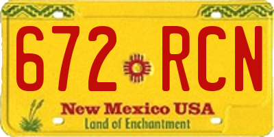 NM license plate 672RCN