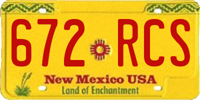 NM license plate 672RCS