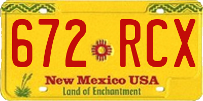 NM license plate 672RCX