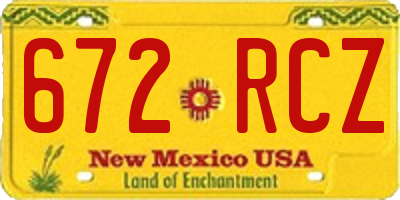 NM license plate 672RCZ