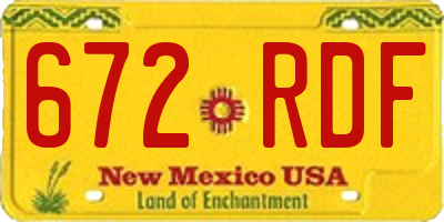 NM license plate 672RDF
