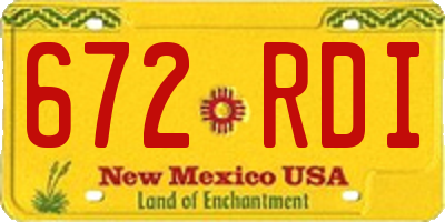 NM license plate 672RDI