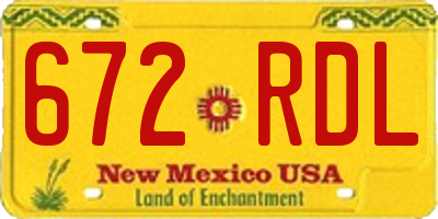 NM license plate 672RDL